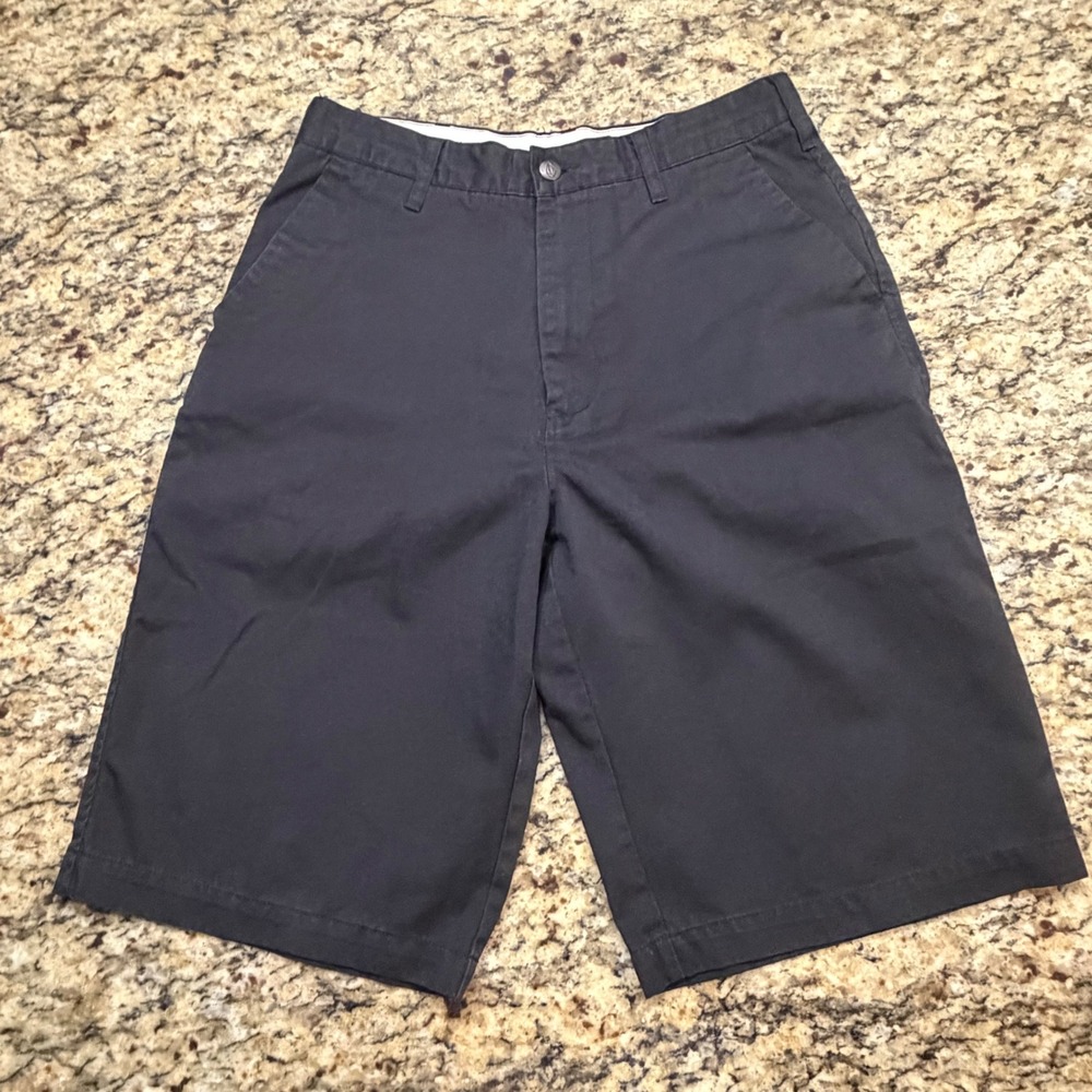 Volcom Stone Mens Chino Walk Shorts Black Size 30 Skate Casual Flat Front ws